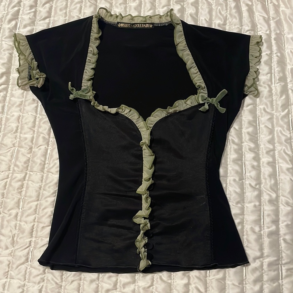 Vintage wheels and dollbaby top size 2 xs
